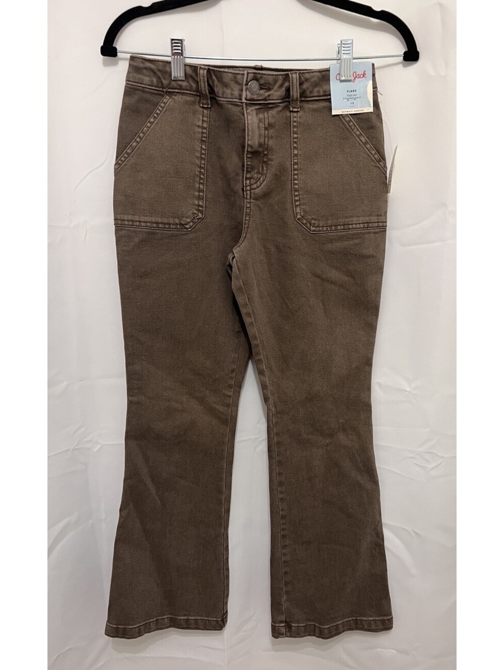 Cat & Jack Girls Size 12 Brown High Rise Flare Jeans NWT